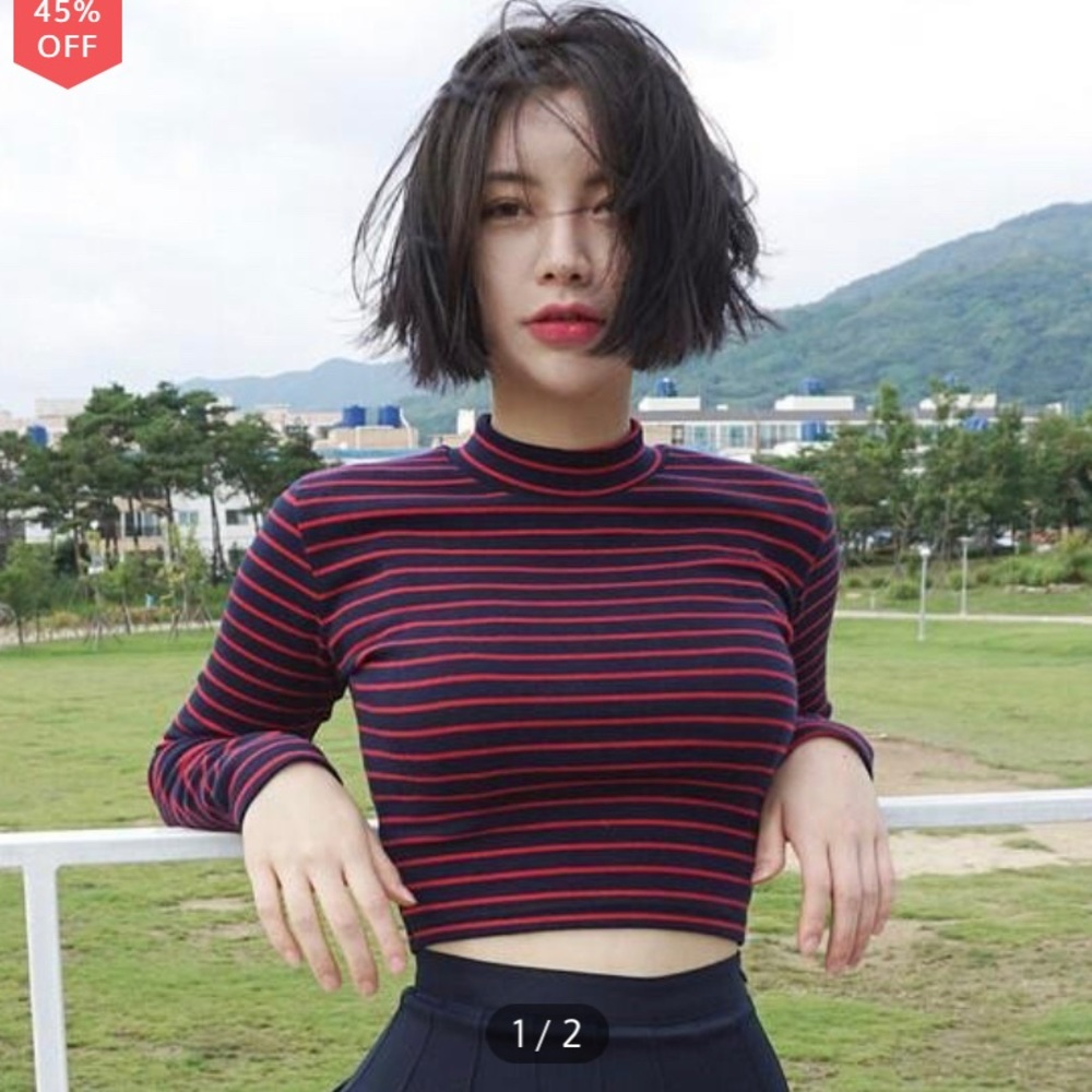 Striped Crop Long Sleeve